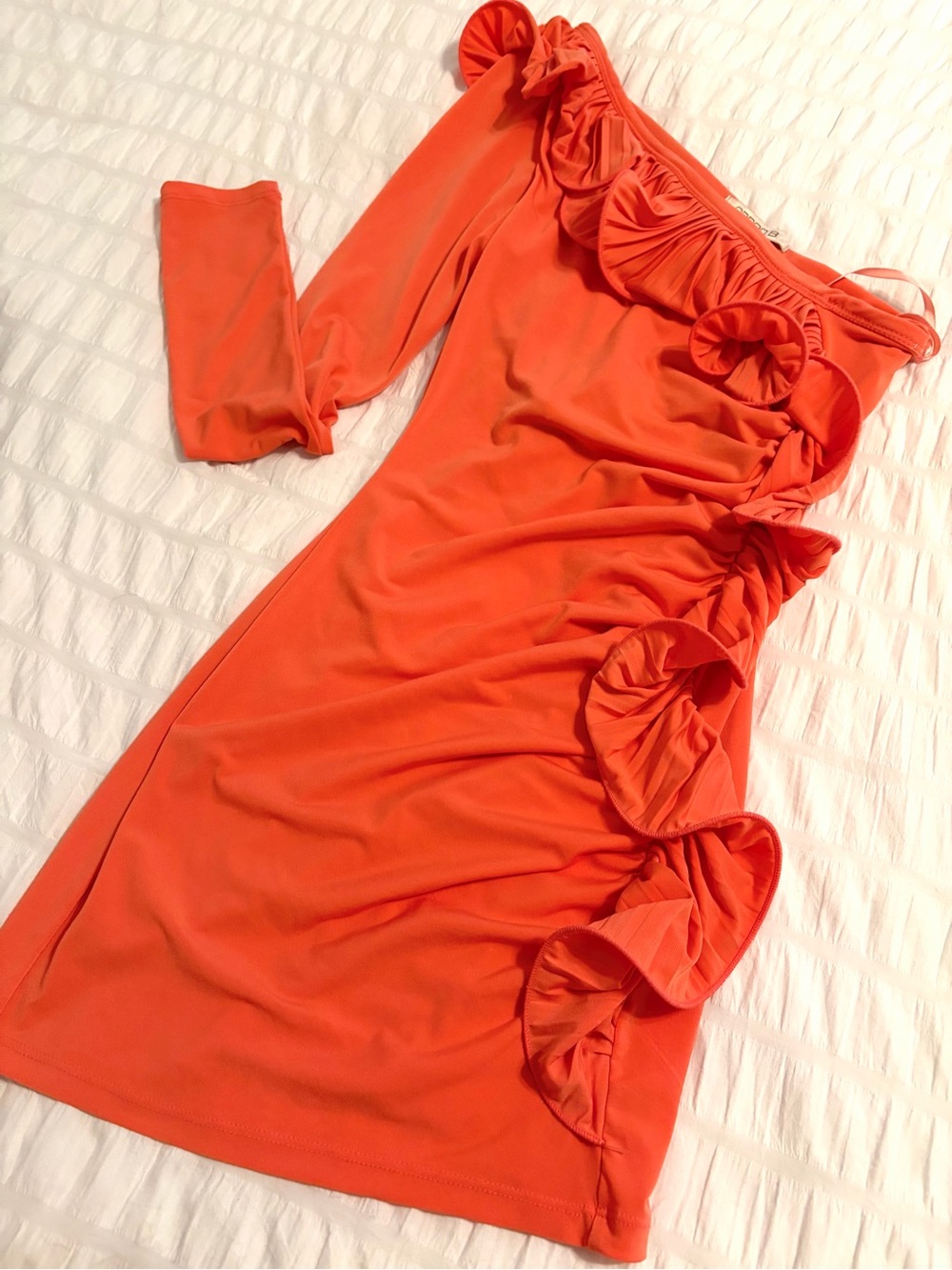 Arden B Women's Ruffle Mini Dress Orange Size XS NWT